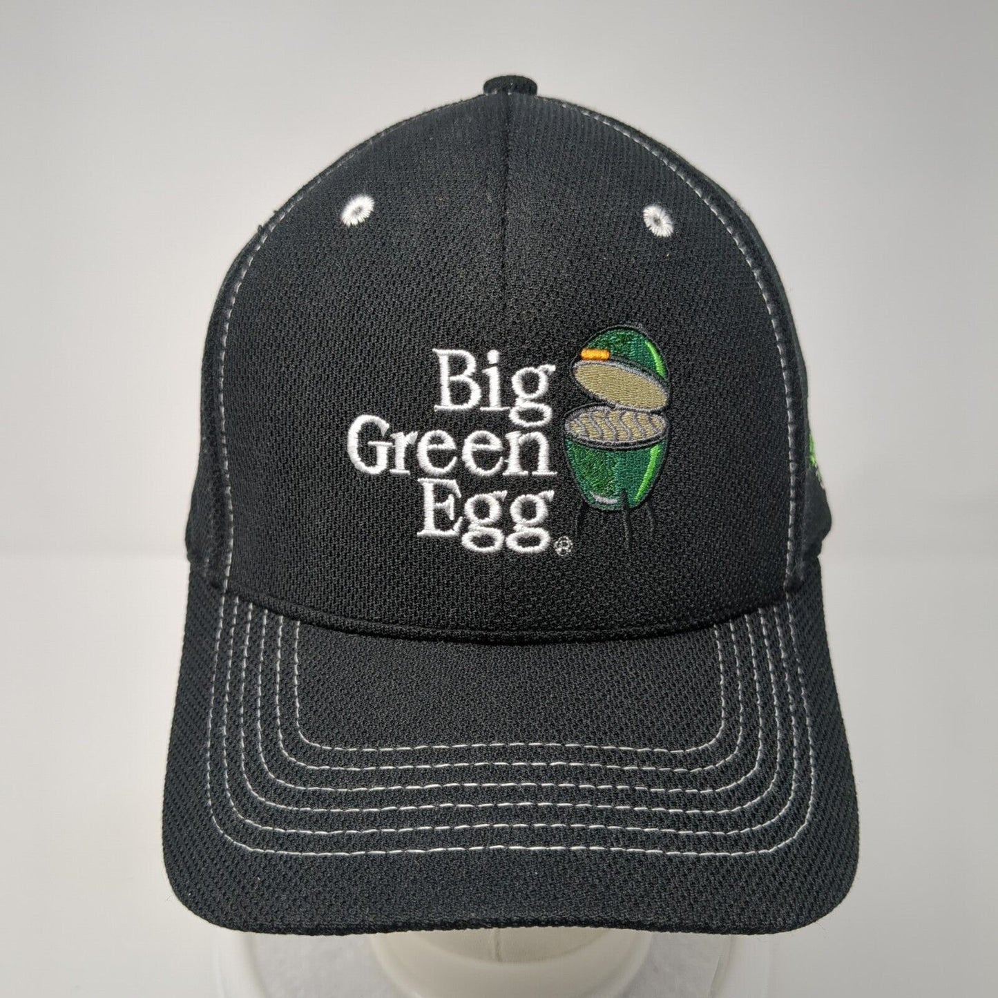 Big Green Egg Strapback Hat Black One Size Adjustable Embroidered Polyester