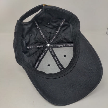 Yellow Pine Slideback Hat Black One Size Adjustable Vented Holes 6 Panel Cotton