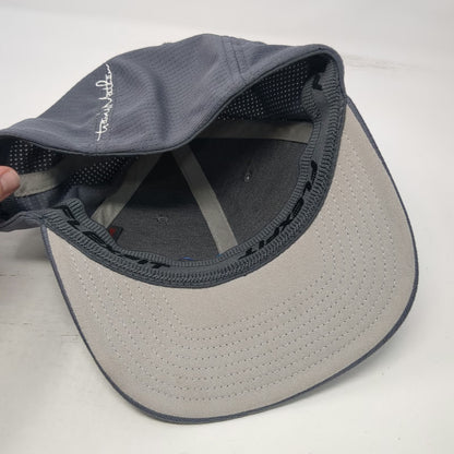 TravisMathew Baseball Cap Gray M Sign Center Logo Flexfit Textured Polyester hat