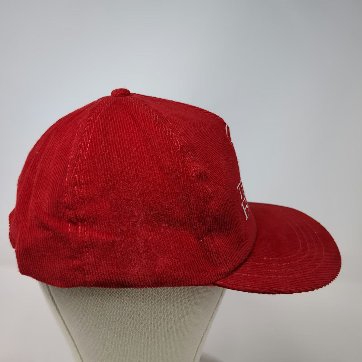 Trachsel Buick 5 Panel Red Hat One Size Corduroy Snapback Made in USA Logo