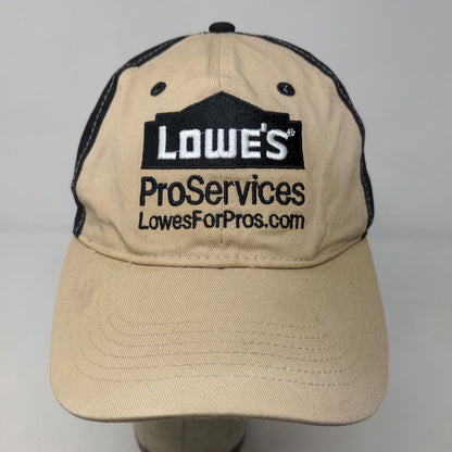 Lowe's Men's Strapback Hat Tan Black Embroidered Pro Services Logo