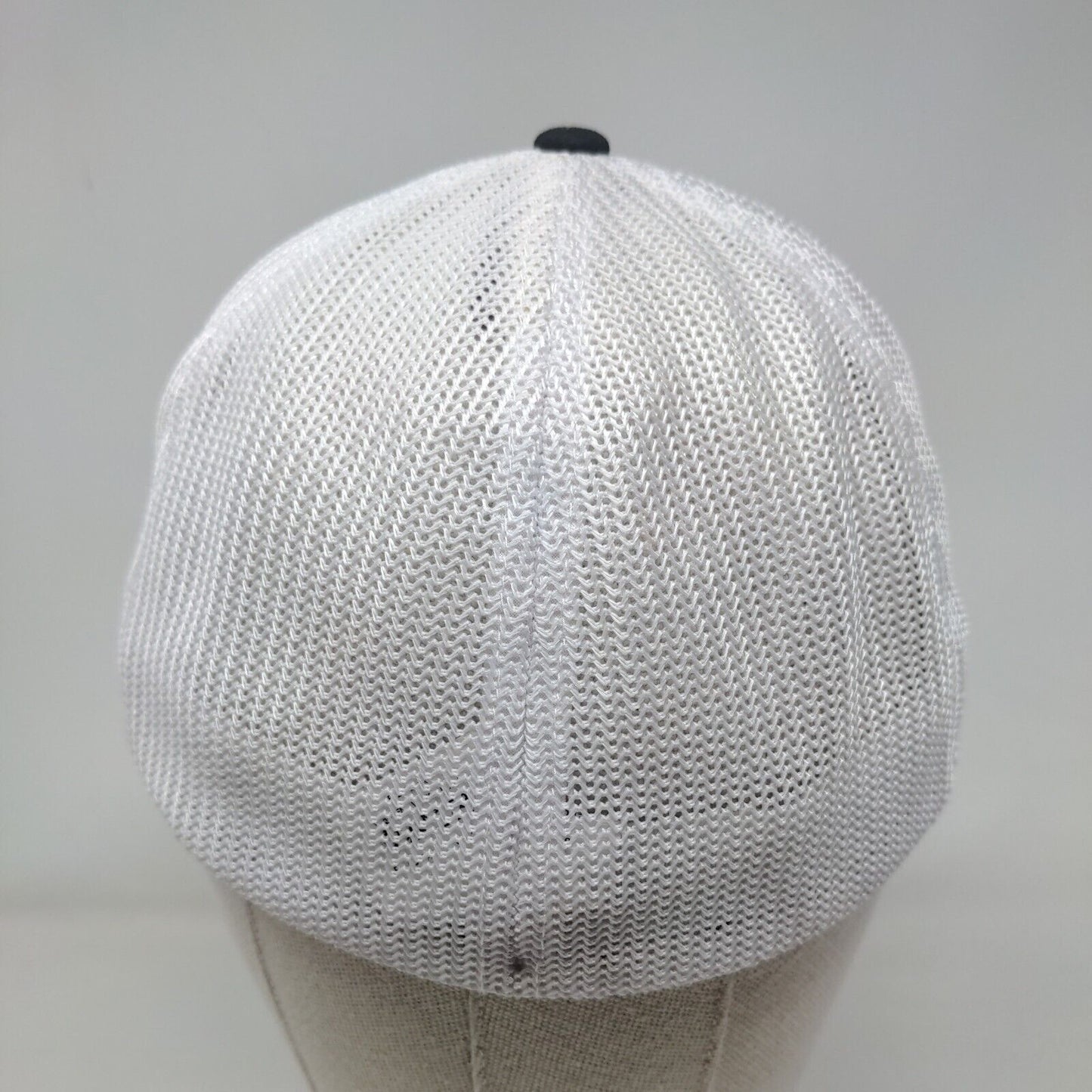 Columbia Fitted Trucker Hat Black L/XL Embroidered Colorblock Mesh Back