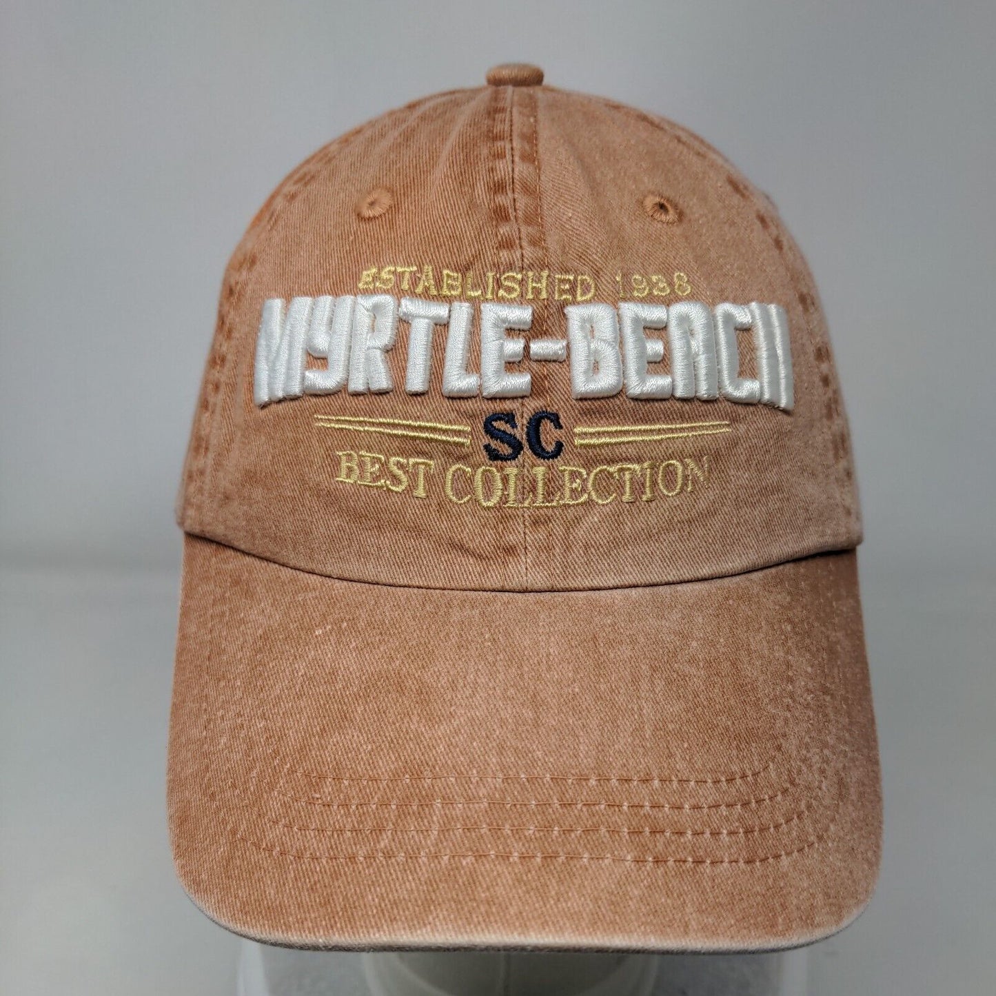 Myrtle Beach SC Best Collection Strapback Hat Brown OSFA Embroidered