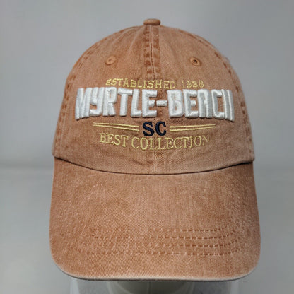 Myrtle Beach SC Best Collection Strapback Hat Brown OSFA Embroidered