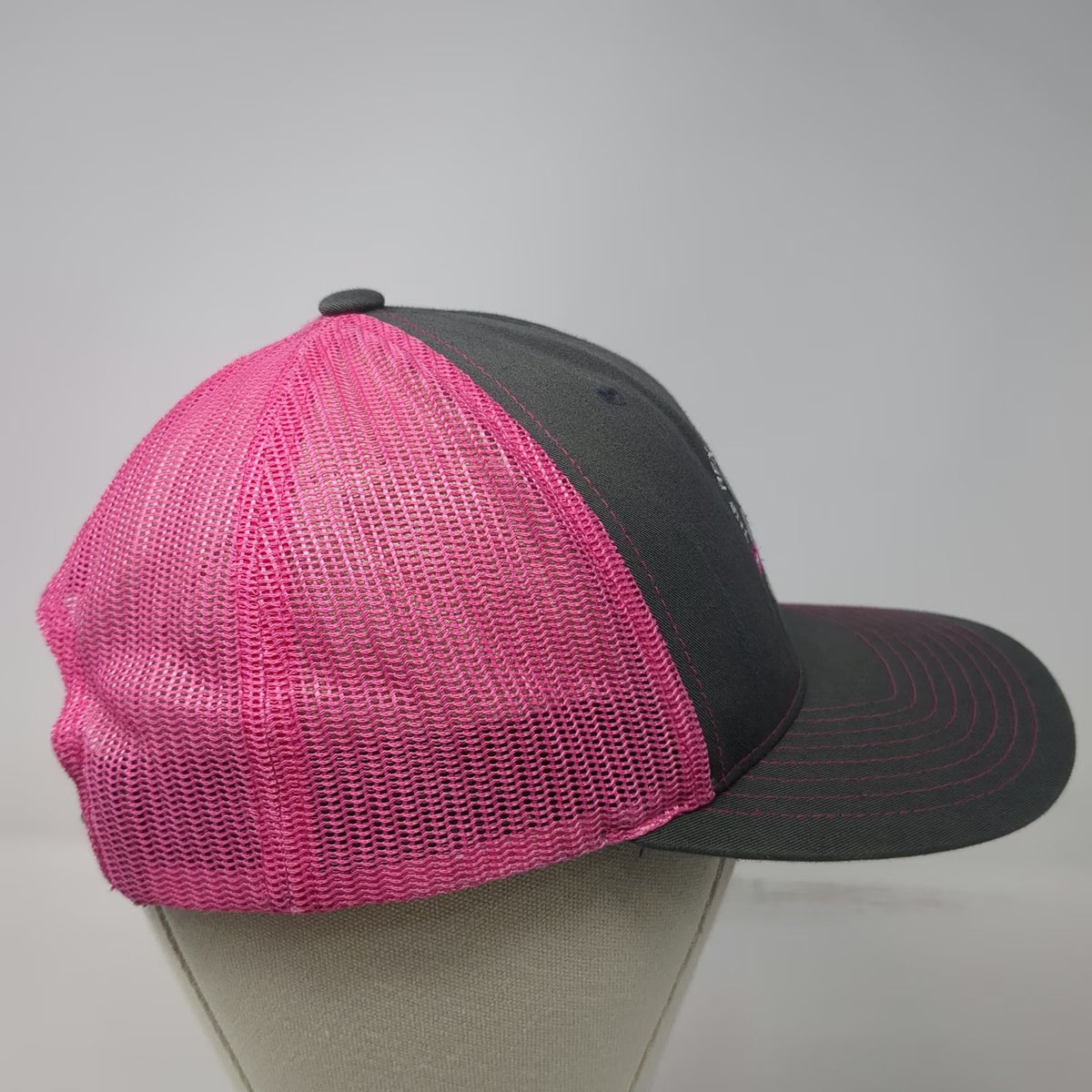 Richardson Trucker Hat Gray Pink One Size Mesh Rex Tiffany Redden Foundation