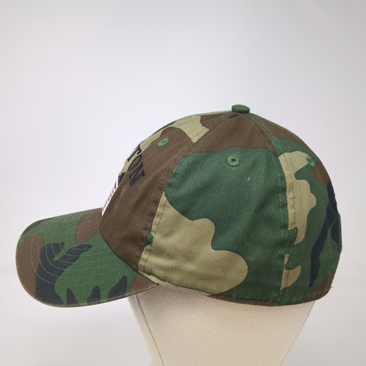 Bay State Apparel Boston Baseball Cap Green Camo American Flag One Size Hat