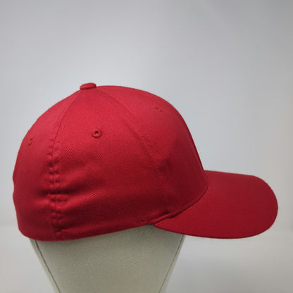 Flexfit Baseball Cap Red M Big Sky Montana Mountain Logo Elastic Headband Hat