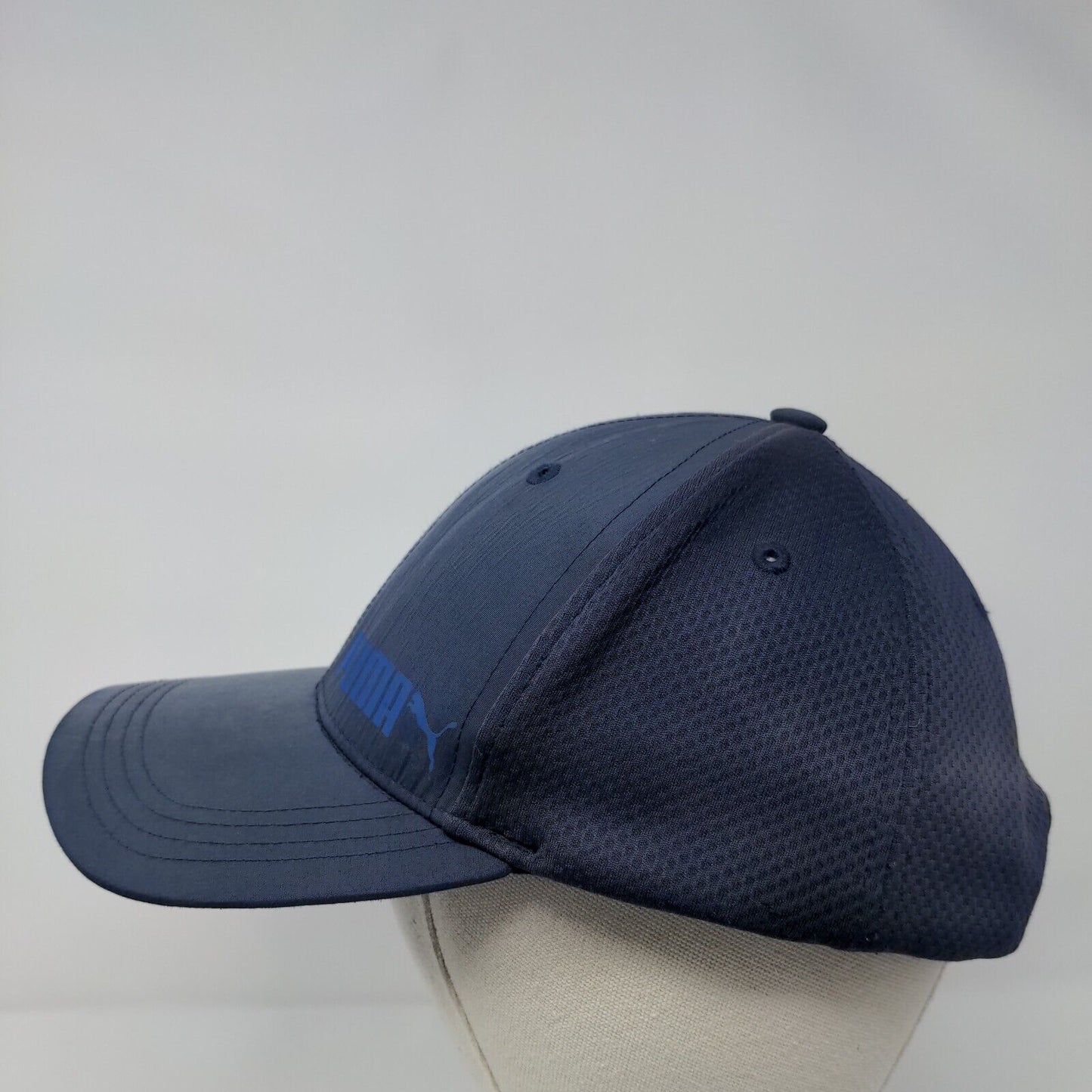 PUMA Snapback Hat Blue OSFA Solid Adjustable Vent Holes 6 Panel