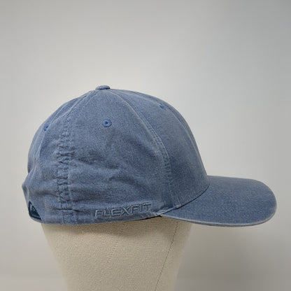 Quiksilver Flexfit Fitted Hat Blue L/XL Lightweight Embroidered Vented Holes