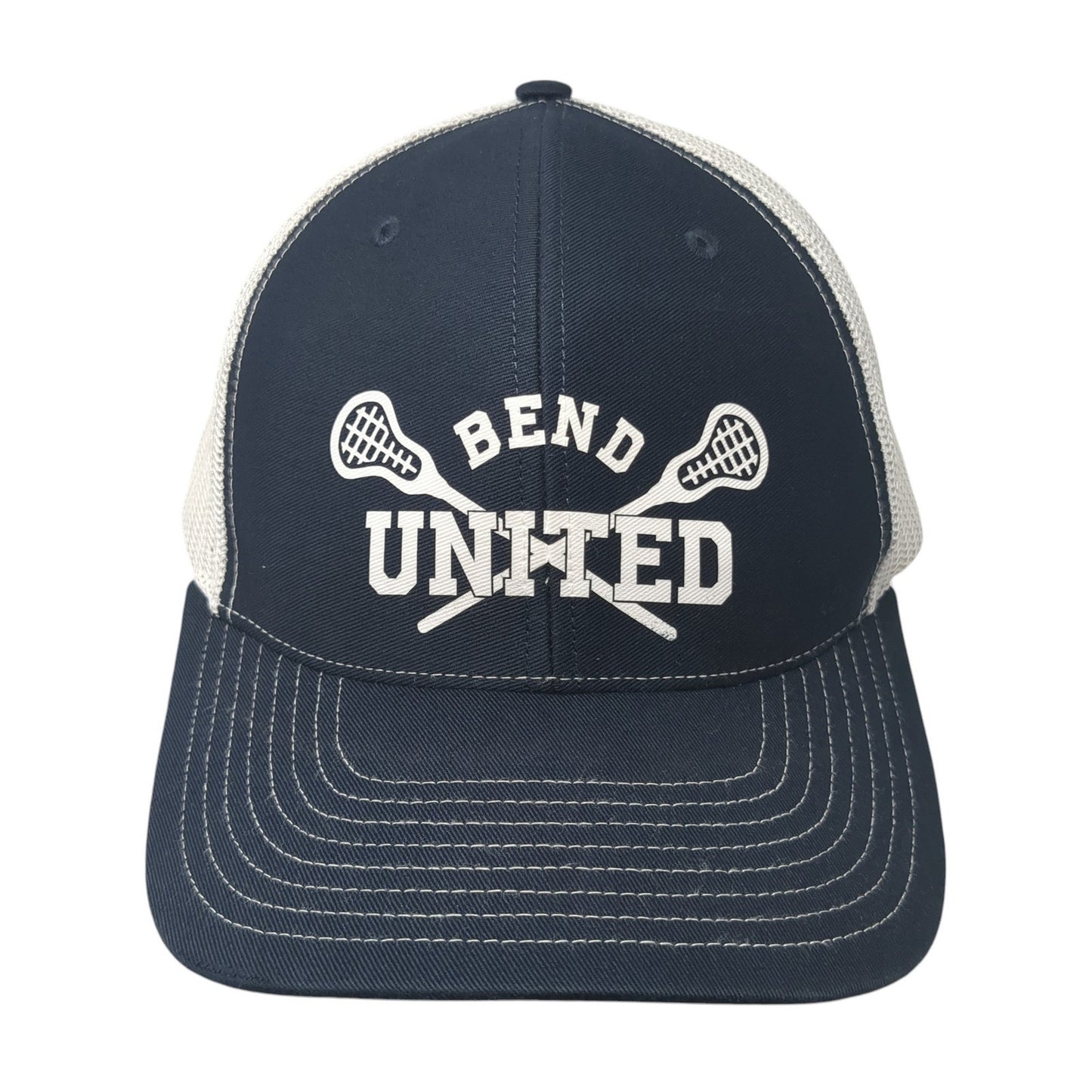 Bend United Snapback Trucker Hat Blue One Size Mesh Back Richardson