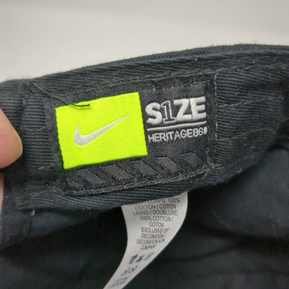 Nike Baseball Cap Black OSFM Letter B Embroidered Slideback Hat Cotton Swoosh