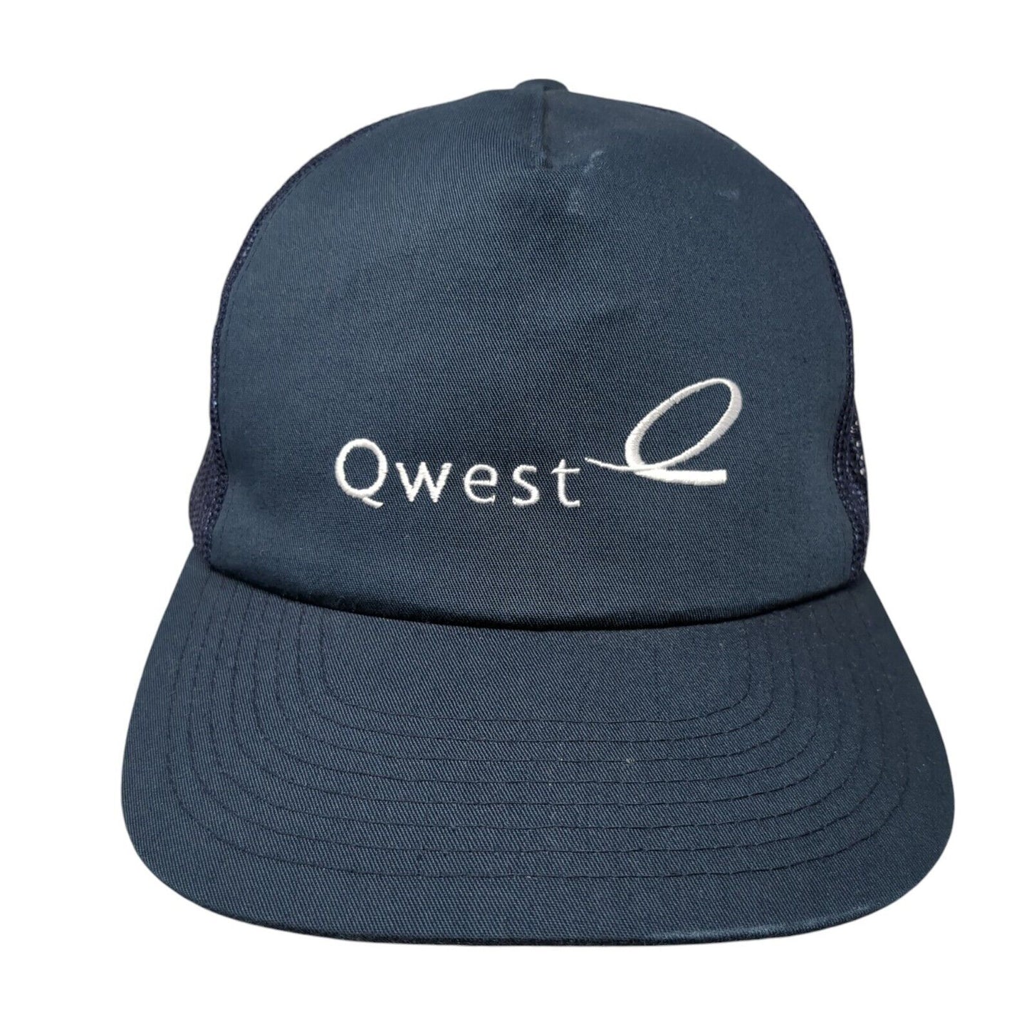 Qwest Snapback Mesh Back Trucker Hat Blue One Size Adjustable Cintas