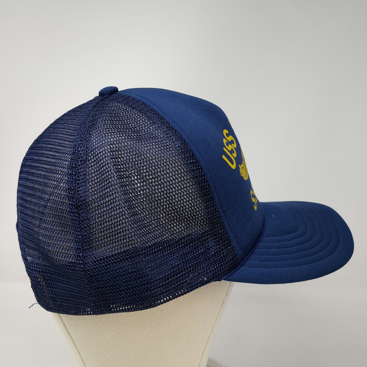 Trucker Hat Blue Vintage USS Haddo SSN 604 Submarine Logo Mesh Back Snapback