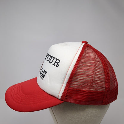 Get Your Heart On Snapback Trucker Hat Red One Size Adjustable Mesh Back