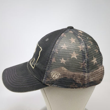 Top of the World Trucker Hat Black One Size Mesh Back Snapback Camo Wheat Kansas