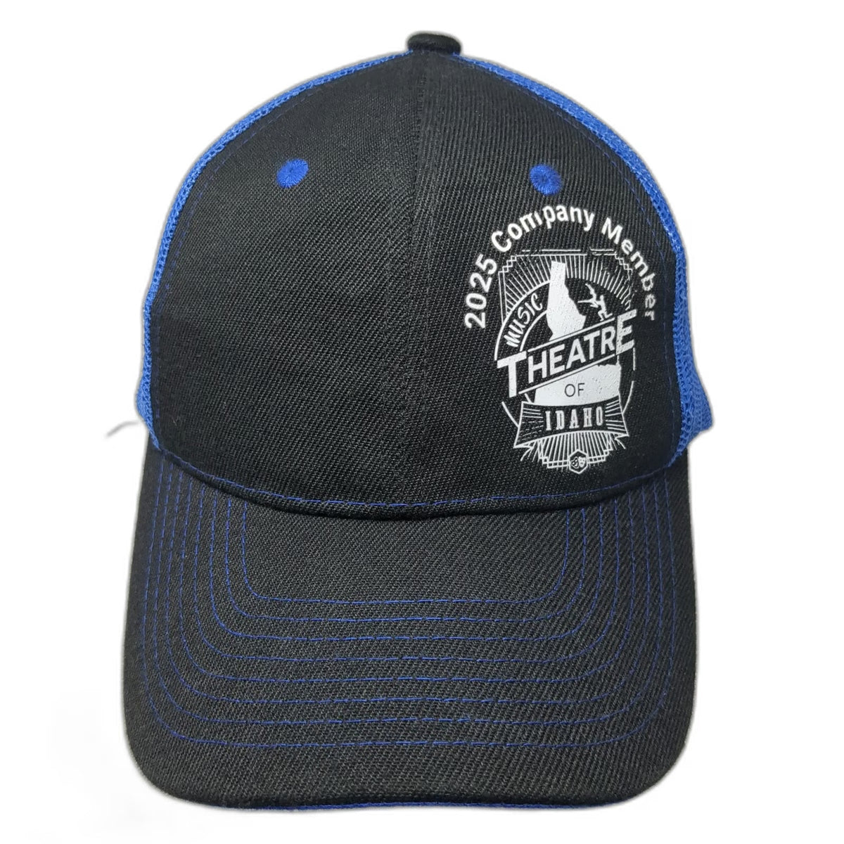 Trucker Hat Black Blue One Size Music Theatre of Idaho 2025 Company Member Mesh