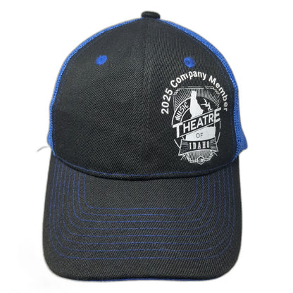 Trucker Hat Black Blue One Size Music Theatre of Idaho 2025 Company Member Mesh