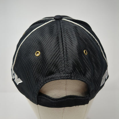 Fly Racing Strapback Hat Black One Size Embroidered Vent Holes Piping