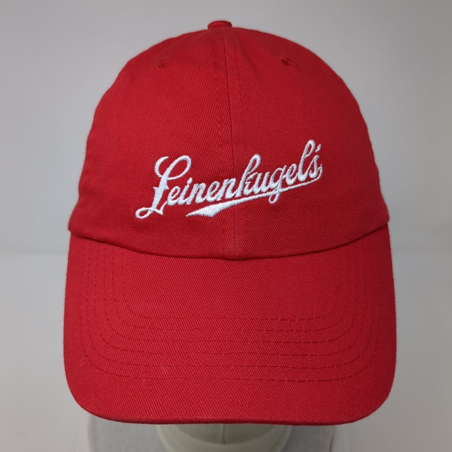 Leinenkugel's Slideback Hat Red One Size Adjustable Embroidered 6 Panel Cotton