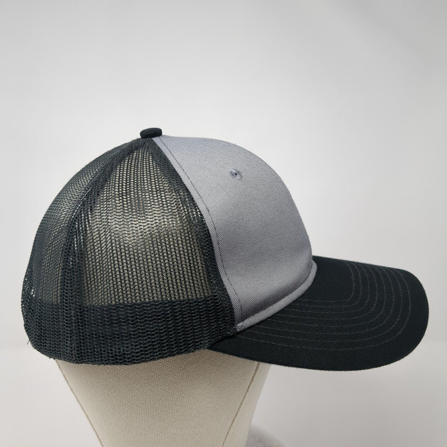 Port Authority Snapback Mesh Back Trucker Hat Gray One Size Logo Outdoor