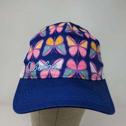 Cabela's Girls Snapback Mesh Back Hat Blue White Adjustable Butterfly Logo