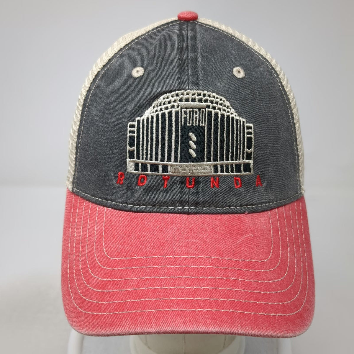 Cap America Trucker Hat Gray Red One Size Ford Rotunda Mesh Snapback hat