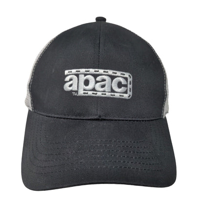 Unbranded Men's APAC Strapback Mesh Back Hat Black White Embroidered Logo