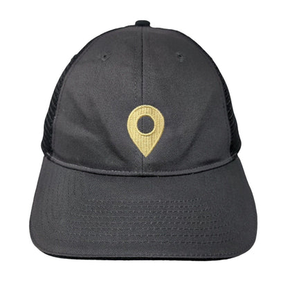 Location Pin Strapback Mesh Back Trucker Hat Gray One Size Colorblock