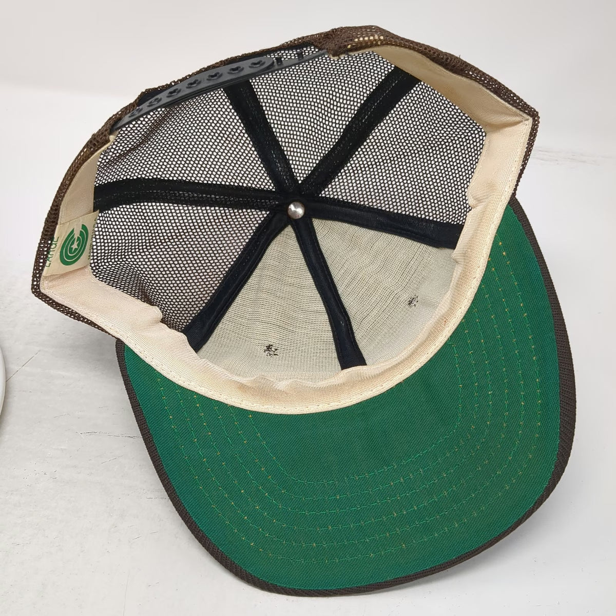 Outdoor Cap Trucker Hat Brown White Yellow L Mesh John Paul Jones Oil Co USA