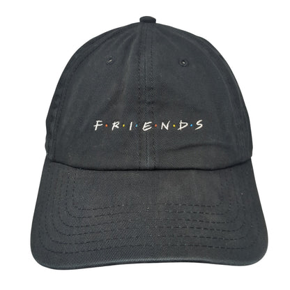FRIENDS Slideback Baseball Cap Black One Size Adjustable Embroidered 6 Panel