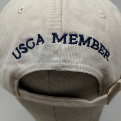 USGA Men's Slideback Hat Tan Embroidered US Open 2003 Olympia Fields Vintage