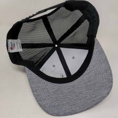 Channel Leather Patch Snapback Mesh Back Trucker Hat Gray OSFM 6 Panel