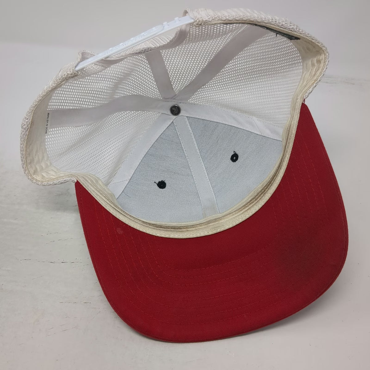 Richardson Trucker Hat Black Red One Size Builders FirstSource Mesh Snapback