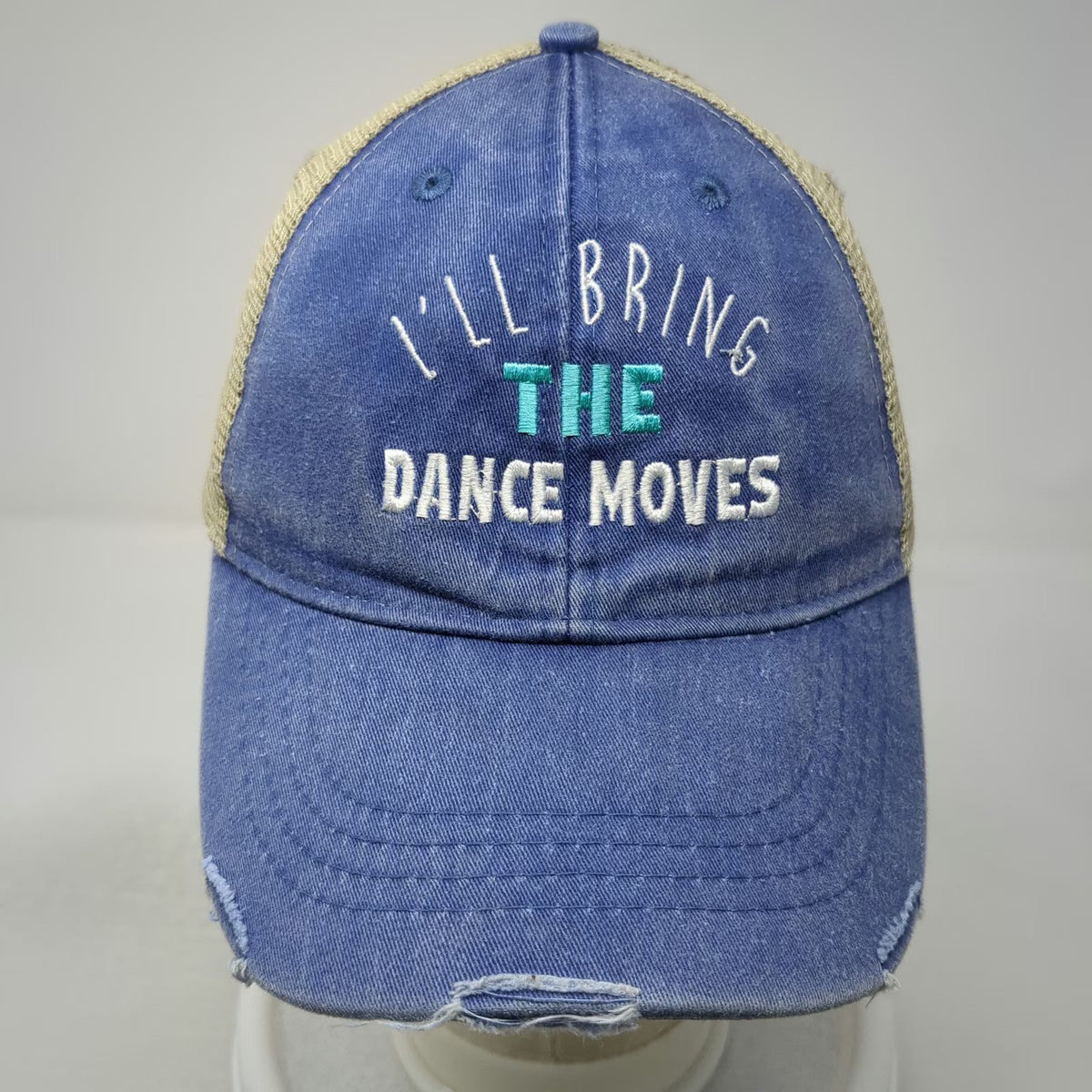 Adams Trucker Hat Blue One Size Mesh Back I'll Bring The Dance Moves Piper Lou