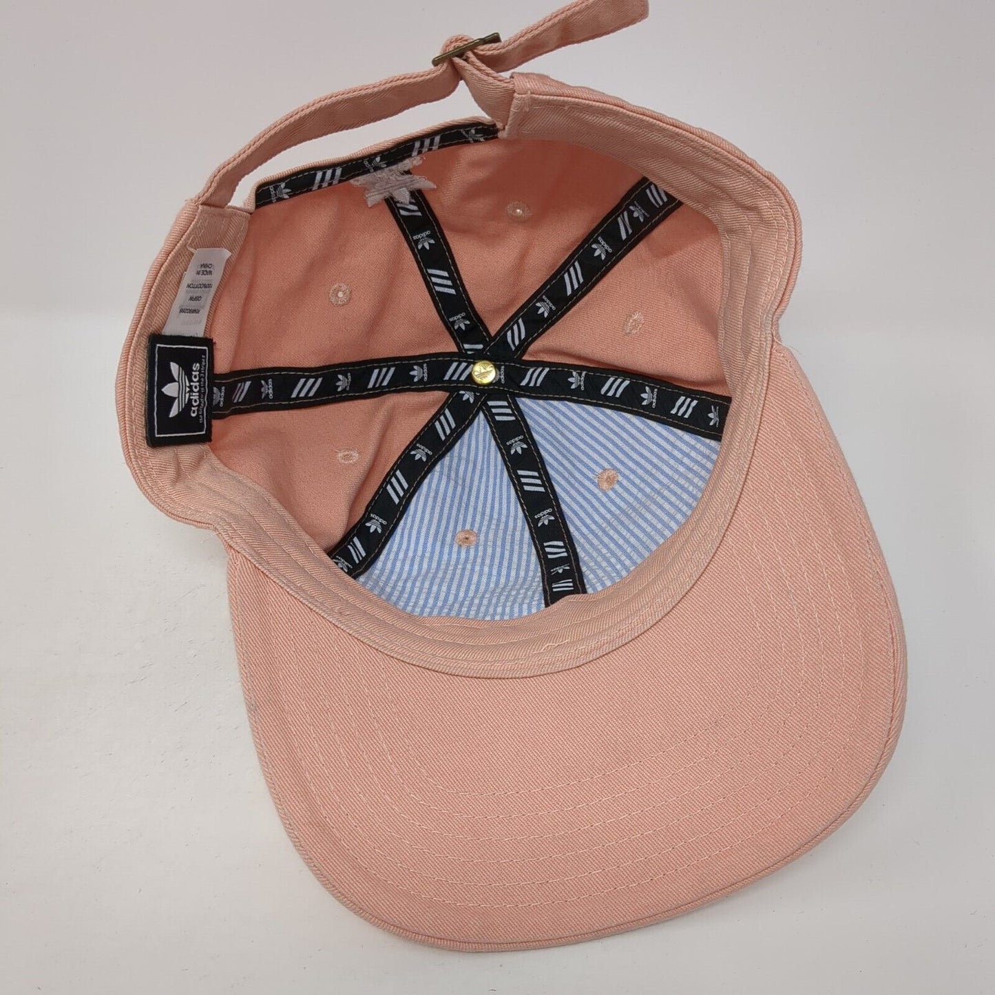 Adidas Slideback Hat Pink One Size Adjustable Embroidered Trefoil 6 Panel Cotton