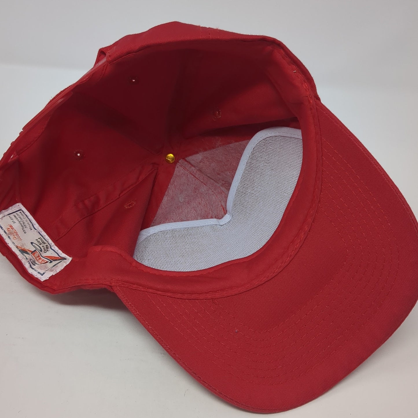 Red Hat Lady's Man Snapback Hat Red One Size Solid Vent Holes Otto
