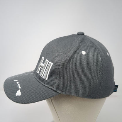 Island Crew Hawaii Baseball Cap Gray One Size Strapback Islands Map Graphic Hat