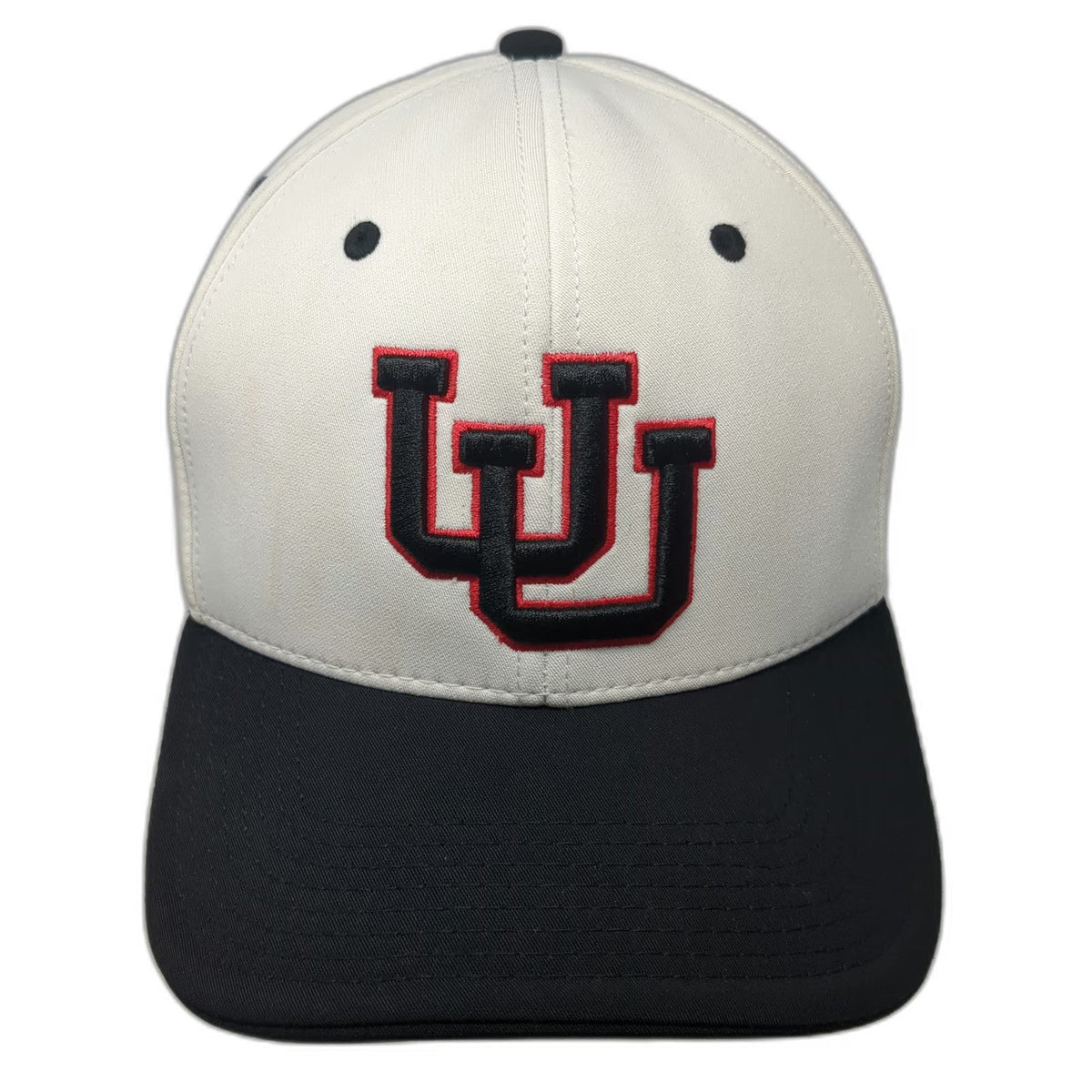 Utah Utes NCAA Under Armour Hat White Black Red S Interlocking Logo Stretch Fit