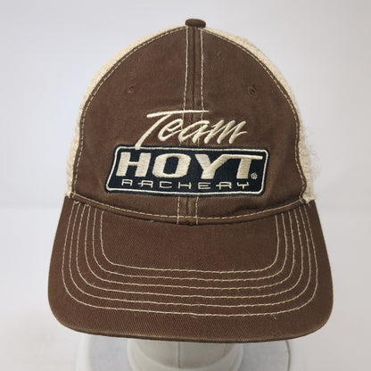 Team Hoyt Archery Snapback Trucker Hat Brown One Size Adjustable Mesh Back