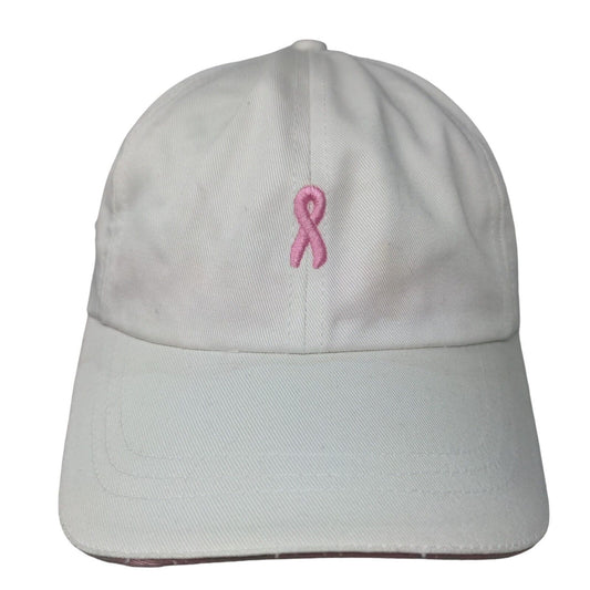 Pink Stuff Women's Strapback Hat White Adjustable Embroidered Logo Cotton