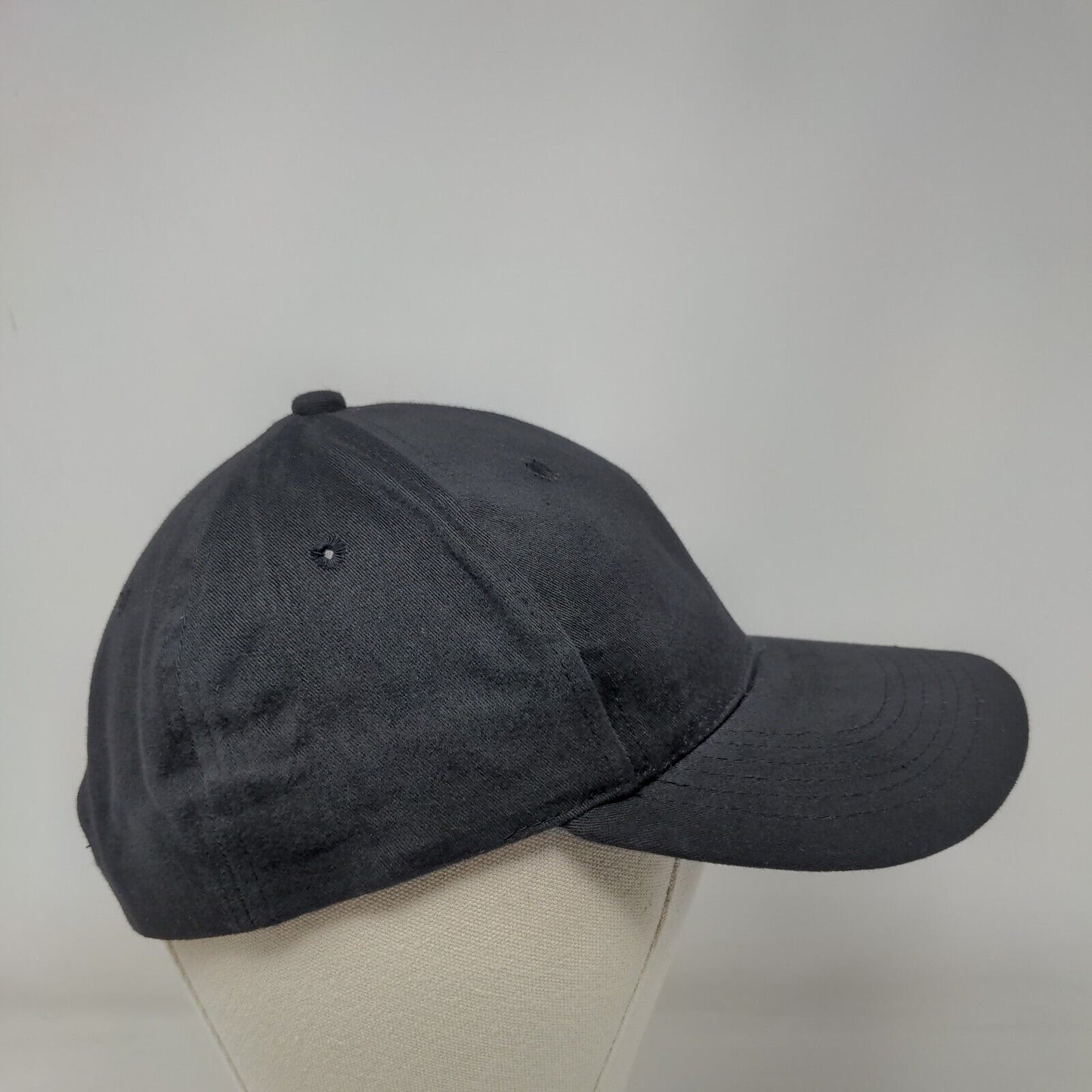 Unbranded Snapback Hat Black OSFA Solid Adjustable Blank Vent Holes