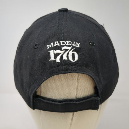 Black One Size Baseball Cap Hat 1776 Gadsden Snake Made in USA Strapback
