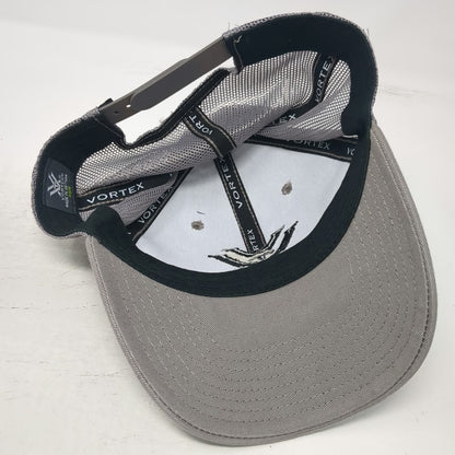 Vortex Baseball Cap Gray One Size Mesh Snapback Embroidered Logo Hunting Hat