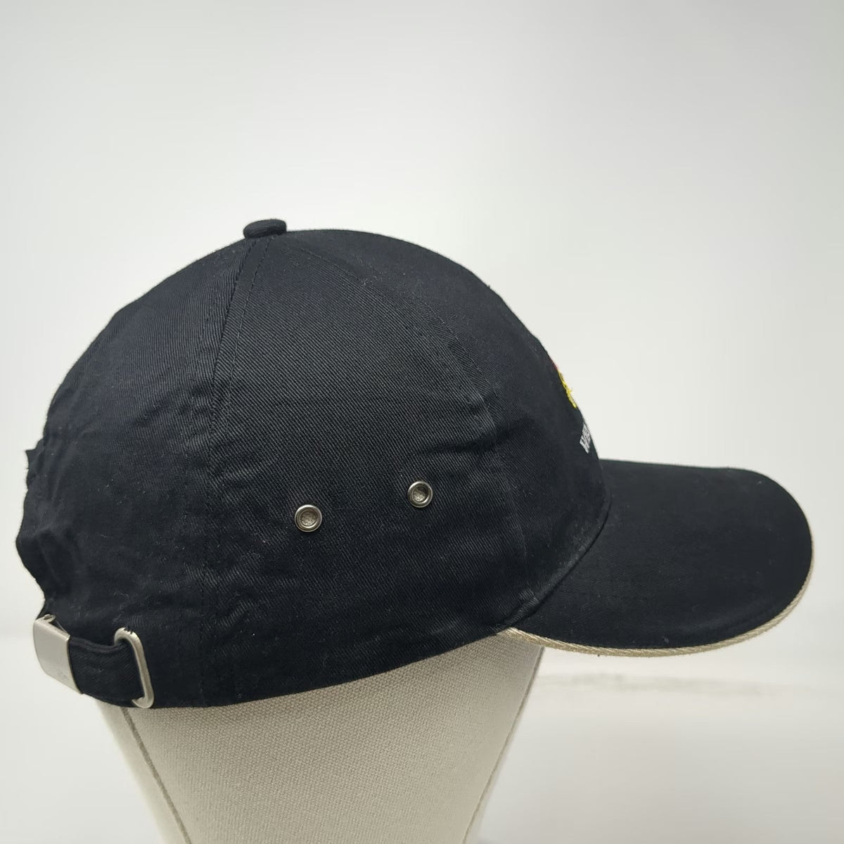 Baseball Cap Black One Size Wells Fargo Stagecoach Hat Beige Piping Eyelets