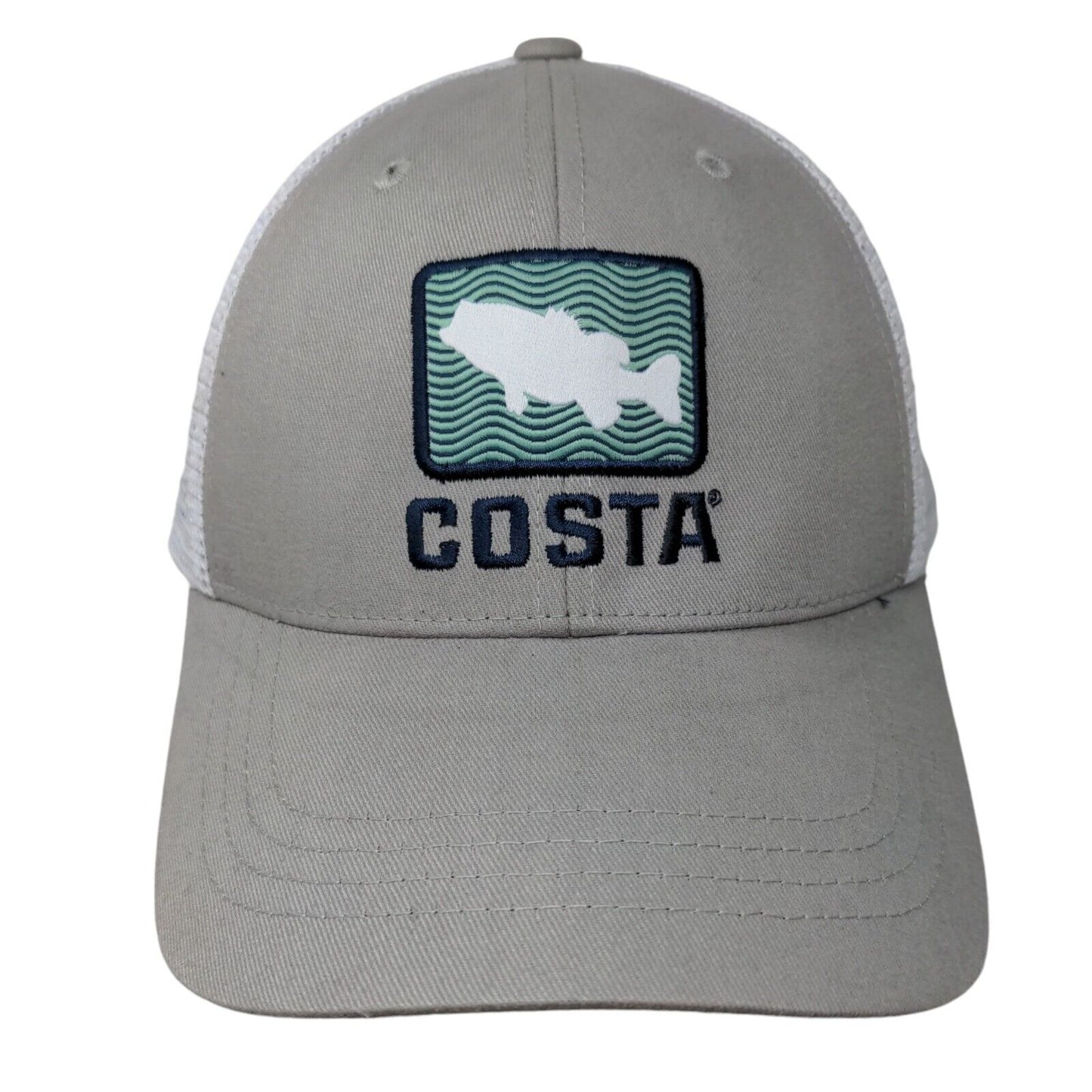 Costa Del Mar Snapback Trucker Hat Gray OS Adjustable Embroidered Mesh Back