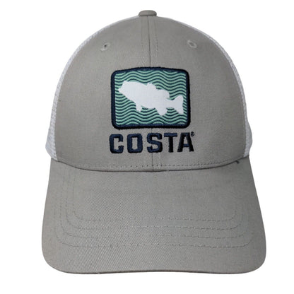 Costa Del Mar Snapback Trucker Hat Gray OS Adjustable Embroidered Mesh Back