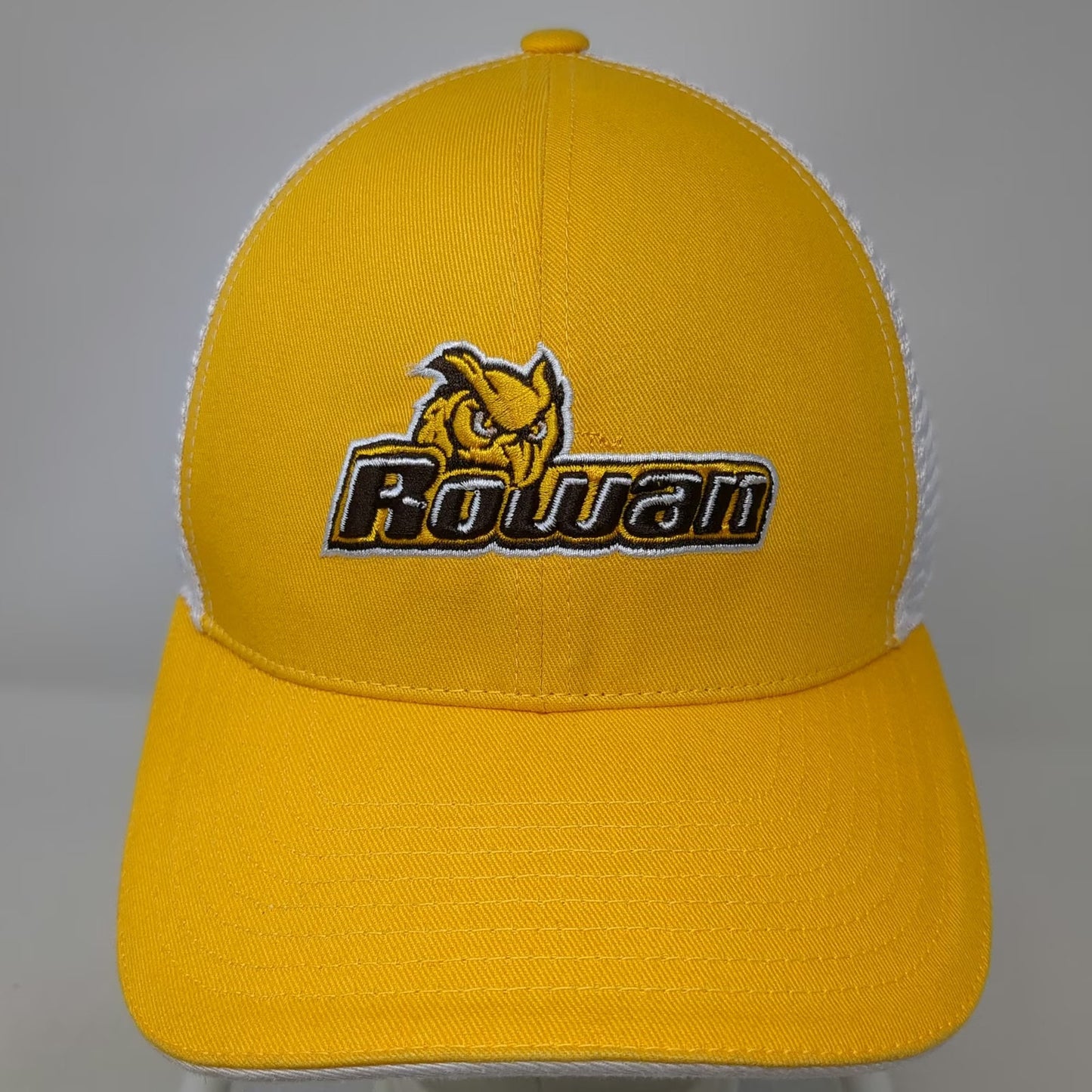 Colosseum Trucker Hat Yellow White One Size Rowan University Owls Mesh Snapback