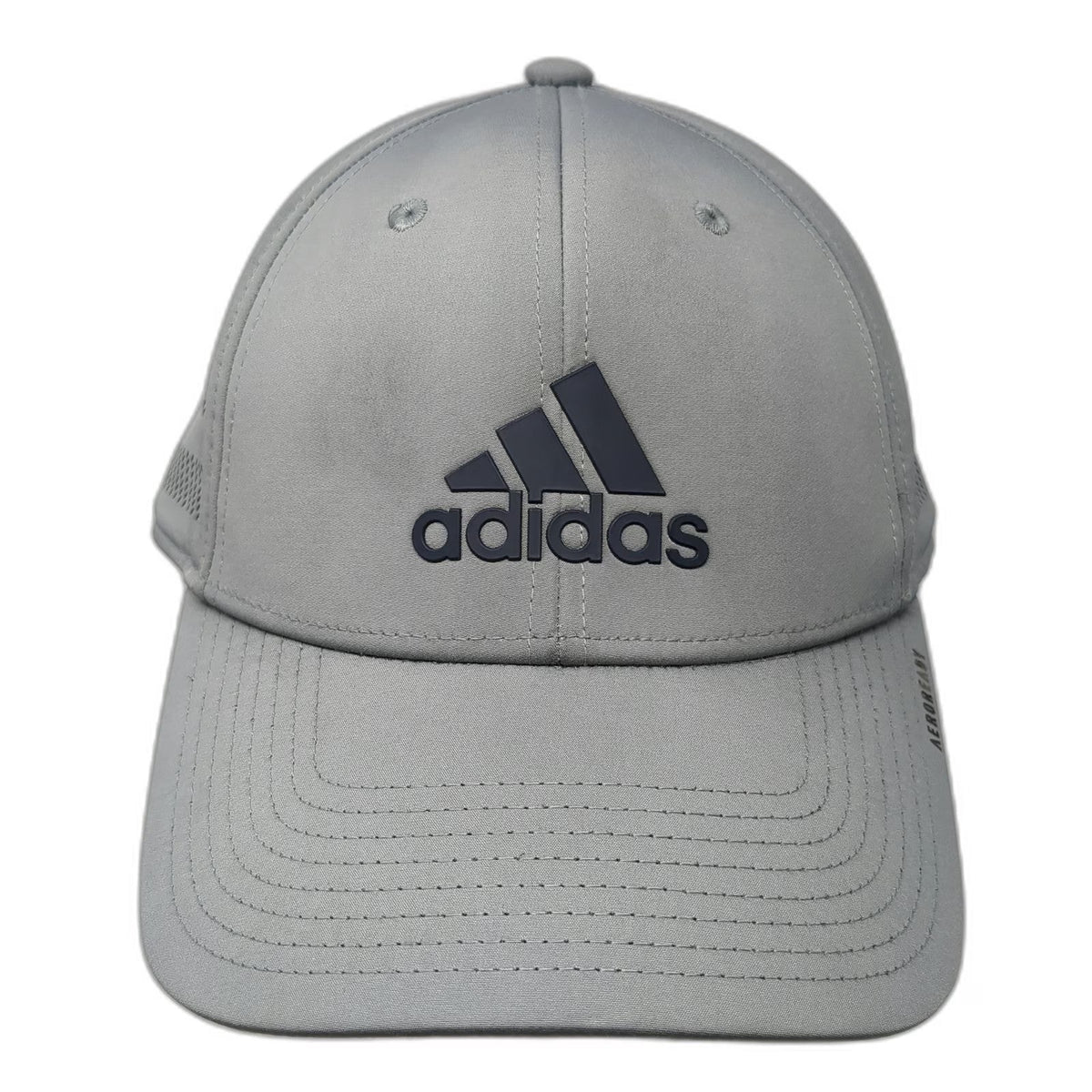 Adidas Baseball Cap Gray XL Aeroready Perforated Performance Polyester Tech Hat
