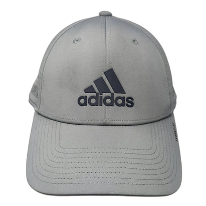Adidas Baseball Cap Gray XL Aeroready Perforated Performance Polyester Tech Hat