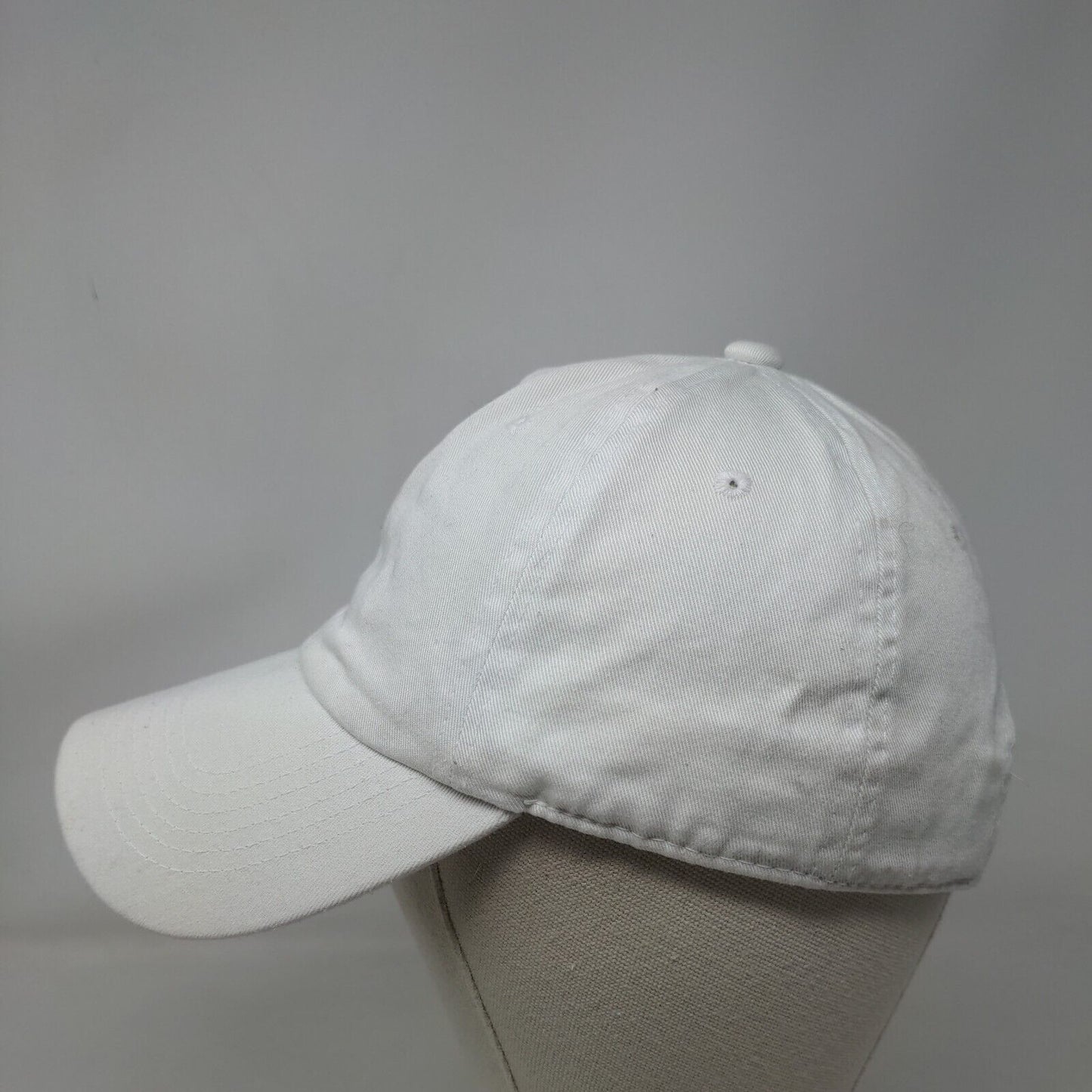 Eckos Slideback Hat White OSFA Adjustable Vented Holes 6 Panel Blank Cotton